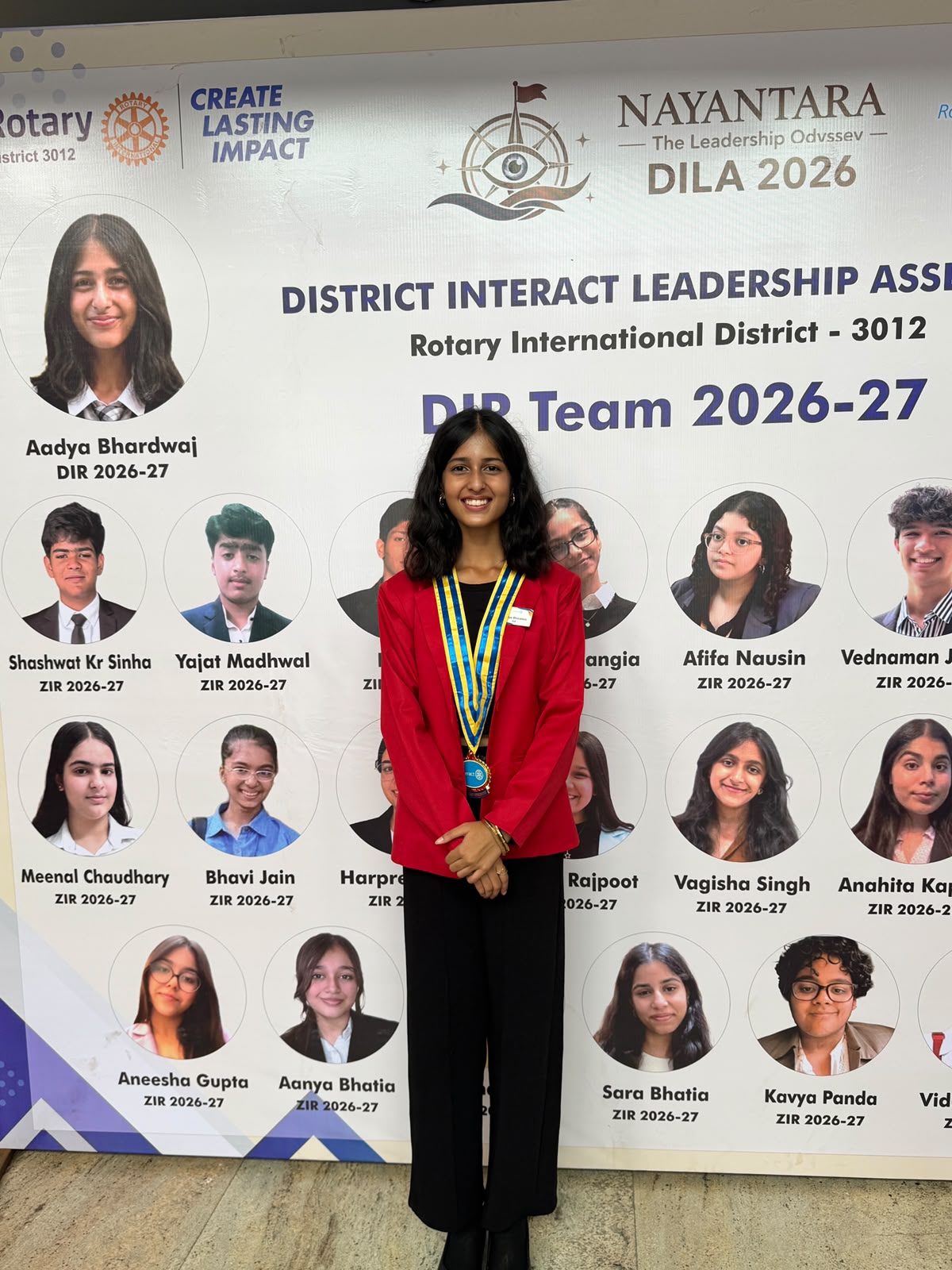 Aadya Bhardwaj Installed as District Interact Representative 2026- 27